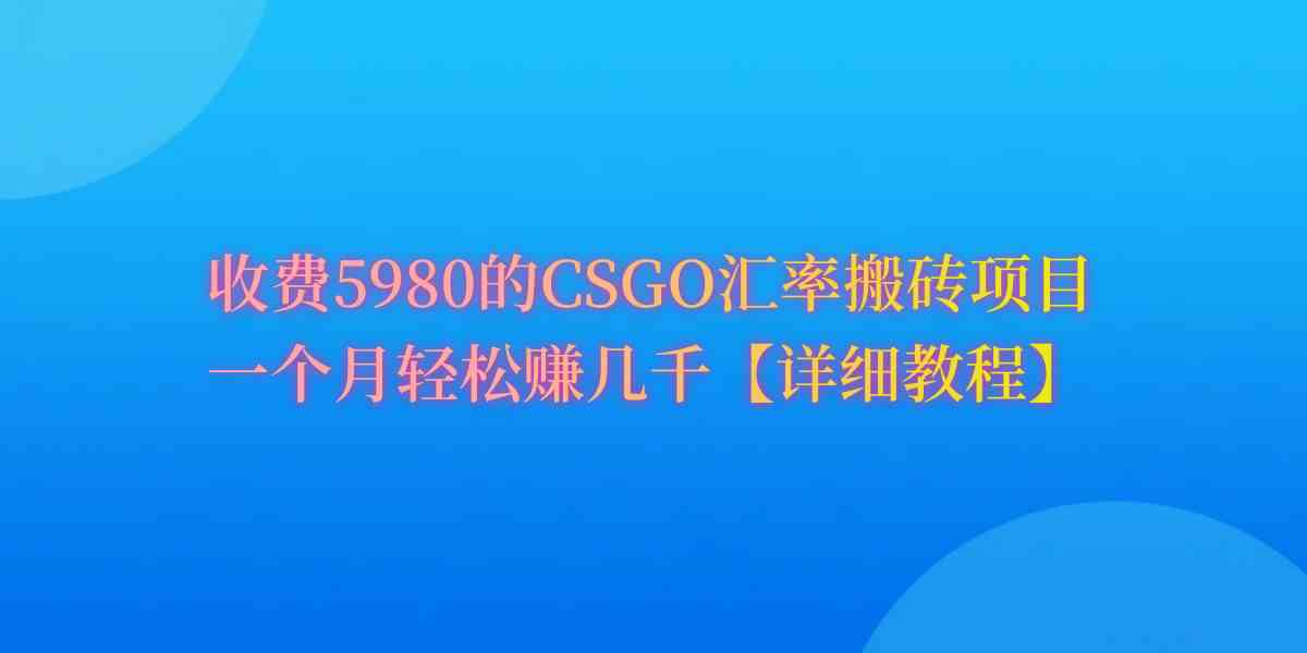 （9776期）CSGO装备搬砖，月综合收益率高达60%，你也可以！-灵创汇