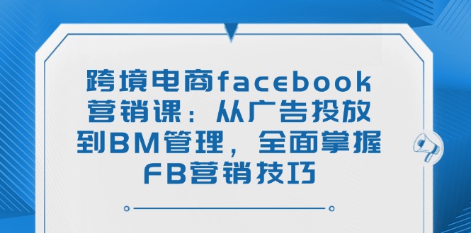 （14314期）跨境电商facebook营销课：从广告投放到BM管理，全面掌握FB营销技巧-灵创汇