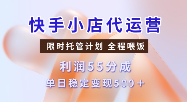 快手小店代运营3.0，模式新升级，收益55分，稳定单日5张【揭秘】-灵创汇