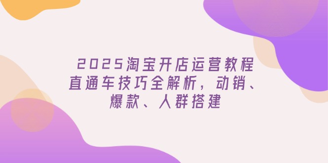（14389期）2025淘宝开店运营教程更新，直通车技巧全解析，动销、爆款、人群搭建-灵创汇
