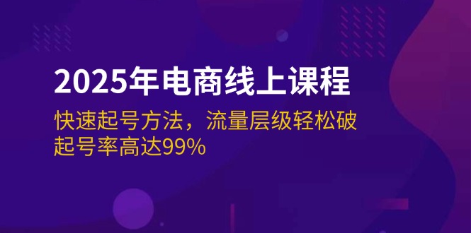 (14329期)2025年电商线上课程:快速起号方法,流量层级轻松破,起号率高达99%-灵创汇