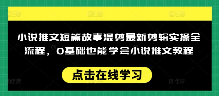小说推文短篇故事混剪最新剪辑实操全流程，0基础也能学会小说推文教程，肯干多发日入多张-灵创汇